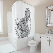 リースのウサギの刺激を受けたな頭部 シャワーカーテン (インサイチュ)