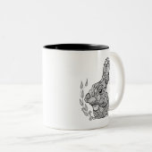 リースのウサギの刺激を受けたな頭部 ツートーンマグカップ (正面右)