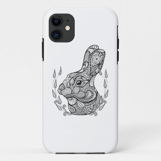 リースのウサギの刺激を受けたな頭部 Case-Mate iPhoneケース (裏面)