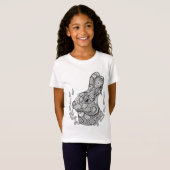 リースのウサギの刺激を受けたな頭部 Tシャツ (正面フル)