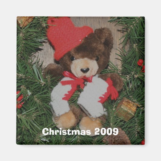 リースのクリスマスの休日の磁石に関係して下さい マグネット (正面)