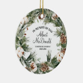 リースのクリスマスを思い出すパパ水色 セラミックオーナメント (右)