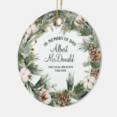 リースのクリスマスを思い出すパパ水色 セラミックオーナメント (左)