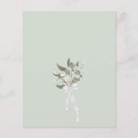 リースのグリーンリー予算結婚式招待状 (裏面)