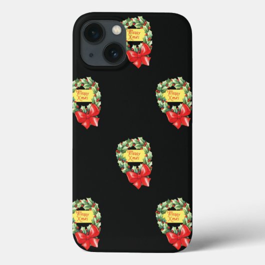 リースのメリークリスマス ビンテージのクリスマスパターン Case-Mate iPhoneケース (裏面)