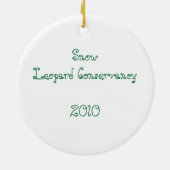 リースのユキヒョウの保護Asha セラミックオーナメント (裏面)