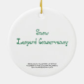 リースのユキヒョウの保護Asha セラミックオーナメント (裏面)