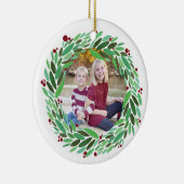 リースの写真のクリスマスのオーナメント セラミックオーナメント (右)