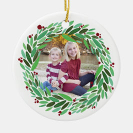 リースの写真のクリスマスのオーナメント セラミックオーナメント