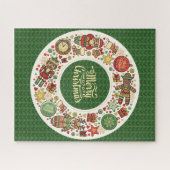 リースの応援メリークリスマスヴィンテージ休日 ジグソーパズル (横)