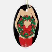 リースの楕円形のオーナメント セラミックオーナメント (右)