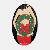 リースの楕円形のオーナメント セラミックオーナメント (左)