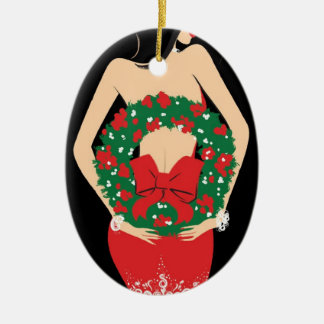 リースの楕円形のオーナメント セラミックオーナメント