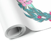 リースの花とハート結婚の ラッピングペーパー (ロールコーナー)