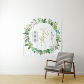 リースの葉の水の色ベビーシャワーへようこそ タペストリー (インサイチュ(横))