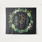 リースの葉 水彩 ベビーシャワー ウェルカム タペストリー (正面(横))