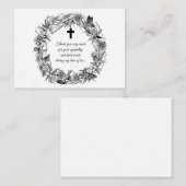 リースの葬儀後の花枠サンキューカード ノートカード (正面/裏面)