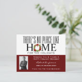 リースの赤いドアの家のポストカード ポストカード (スタンド正面)