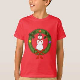 リースの雪だるまボーイズTシャツ Tシャツ