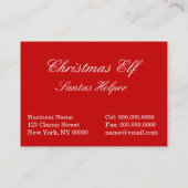 リースを持つサンタの小妖精や小人 名刺 (裏面)