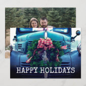 リースを飾った素朴なビンテージツック シーズンカード (正面/裏面)