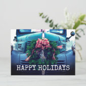 リースを飾った素朴なビンテージツック シーズンカード (スタンド正面)