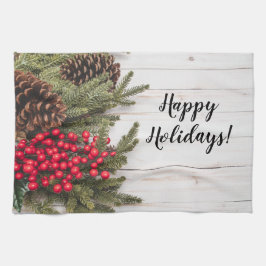 リースアンドホリーホリデーコレクション キッチンタオル