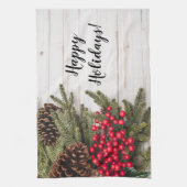 リースアンドホリーホリデーコレクション キッチンタオル (縦)