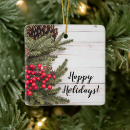 リースアンドホリーホリデーコレクション セラミックオーナメント