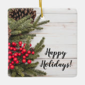 リースアンドホリーホリデーコレクション セラミックオーナメント (正面)