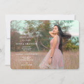 リースイニシャル卒業パーティー招待状 招待状 (正面)