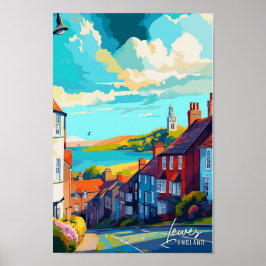 リースイングランドアートヴィンテージトラベルイラストレーション ポスター