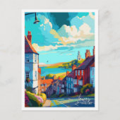 リースイングランドアートヴィンテージトラベルイラストレーション ポストカード (正面)