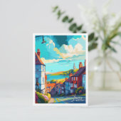 リースイングランドアートヴィンテージトラベルイラストレーション ポストカード (スタンド正面)