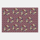 リースウィンターホリデーフローラフラワー ラッピングペーパーシート (正面3)