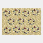 リースウィンターホリデーフローラフラワー ラッピングペーパーシート (正面3)