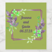 リースウエディングフラワーズベクターオリエンタル ワインラベル (シングルラベル)