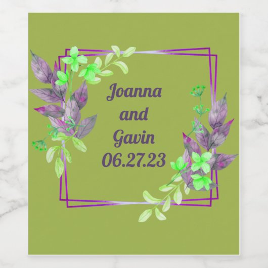 リースウエディングフラワーズベクターオリエンタル ワインラベル (シングルラベル)