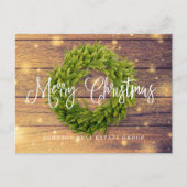 リースウッド妖精ライトメリークリスマスグリーティング シーズンポストカード (正面)
