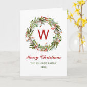 リースエレガントクリスマスファミリー カード (黄色い花)