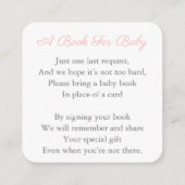 リースエレガントピンクボウ赤ちゃんシャワーベビー エンクロージャーカード (裏面)