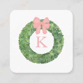 リースエレガントピンクボウ赤ちゃんシャワーベビー エンクロージャーカード