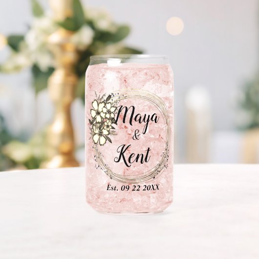 リースエレガントフローラグリッターウェディングパーティーの好意 ガラス缶 (インサイチュ (ウェディング))