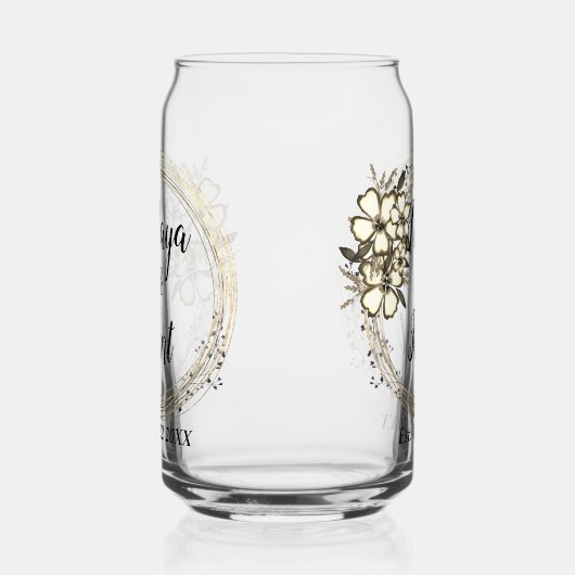 リースエレガントフローラグリッターウェディングパーティーの好意 ガラス缶 (右)