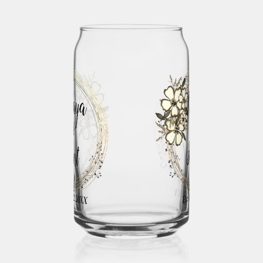 リースエレガントフローラグリッターウェディングパーティーの好意 ガラス缶 (左)