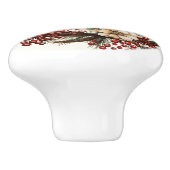 リースエレガントホワイトフラワーズパインブランズベリー セラミックノブ (側面)