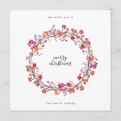 リースエレガントメリークリスマスと新年おめでとう シーズンカード (正面)