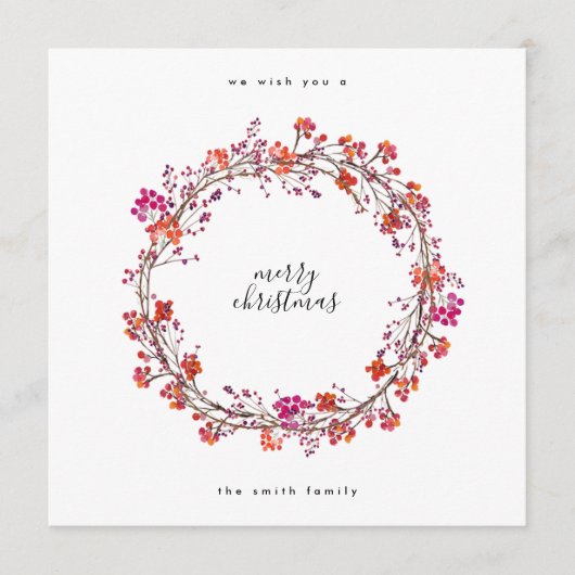 リースエレガントメリークリスマスと新年おめでとう シーズンカード (正面)