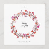 リースエレガントメリークリスマスと新年おめでとう シーズンカード (裏面)