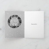 リースエレガントメリークリスマスと新年おめでとう シーズンカード (内部)